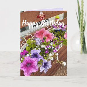 Carte Joli Jardin de Petunias Rose et Violet Anniversair