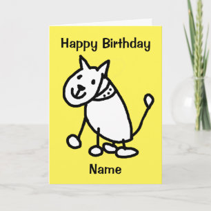 Carte Joli Jaune Drôle Drôle Dessin Chien Outline Annive
