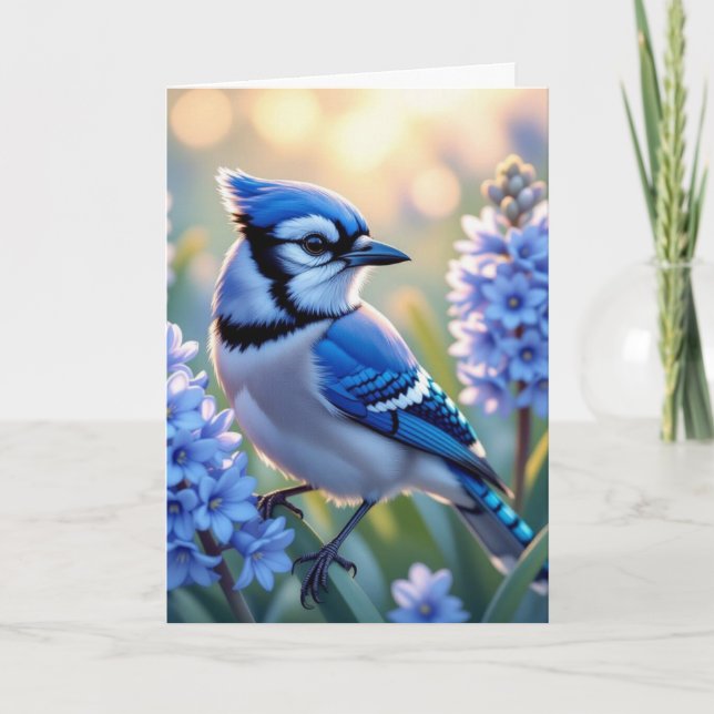 Carte Joli Jay et Lilacs Bleus | Joyeux anniversaire (Devant)