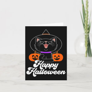 Carte Joli Joyeux Halloween Chat Noir