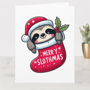 Carte Joli "Joyeux Slothmas" Noël