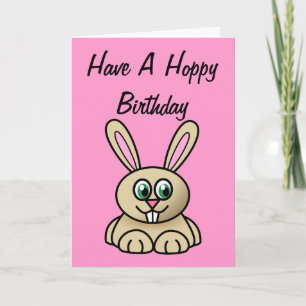 Carte Joli Lapin De Cartoon - Avoir Un Anniversaire Espè