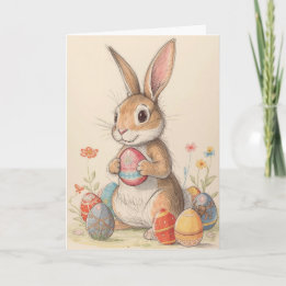 Carte Joli lapin de Pâques