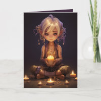 Joli Méditer Yoga Girl Purple Gold Anniversaire