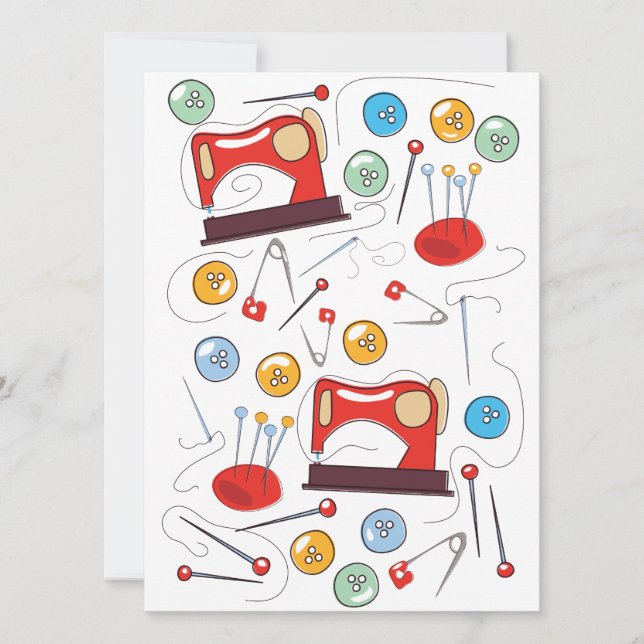 Carte Joli Motif de couture à main (Devant)