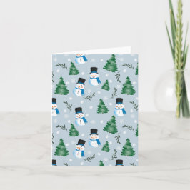 Carte Joli motif de neige festive à l'aquarelle