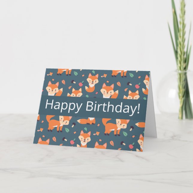 Carte Joli Motif de Renard Orange (Devant)
