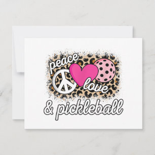 Carte Joli Paix Amour Joueur de Pickleball Drôle Pickle
