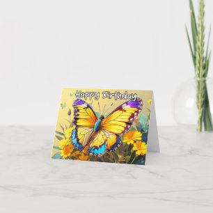 Carte Joli papillon Joyeux anniversaire