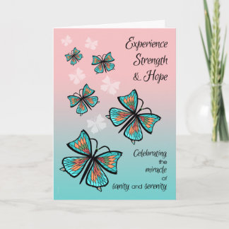 Carte Joli papillons de récupération Anniversaire Annive