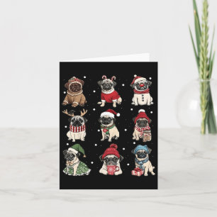 Carte Joli Père Noël Carlin Drôle Noël Lumières Chiens A