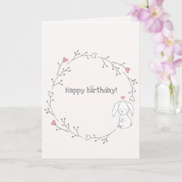 Carte Joli Petit Lapin - Joyeux Anniversaire