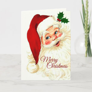 Carte Joli rire vintage père Noël
