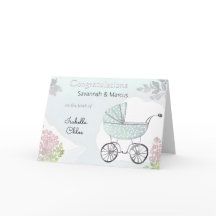 Joli rose Aqua Birth Félicitations Nouveau bébé