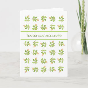 Carte Joli rose Rosebuds finlandais Salutation Anniversa