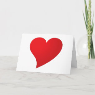 Carte Joli rouge grand coeur script personnalisé minimal