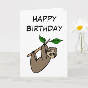 Carte Joli Sloth Anniversaire Relax
