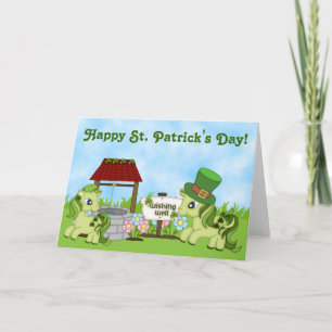 Carte Joli St. Patrick's Day Horse Ponies Vert