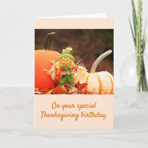 Carte Joli Thanksgiving Birthday Scarecrow
