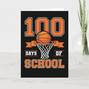 Carte Joli thème de basket-ball pour les 100 jours d'éco