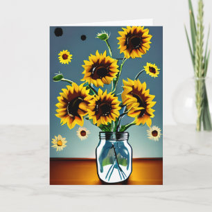 Carte Joli tournesol dans Vases Art   Anniversaire de ma