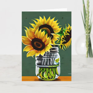 Carte Joli tournesol dans Vases Art   Anniversaire de So