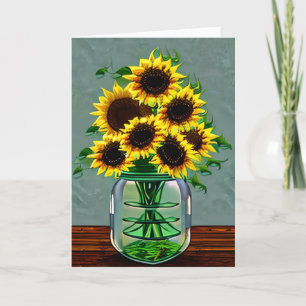 Carte Joli tournesol dans Vases Art grand-mère Anniversa
