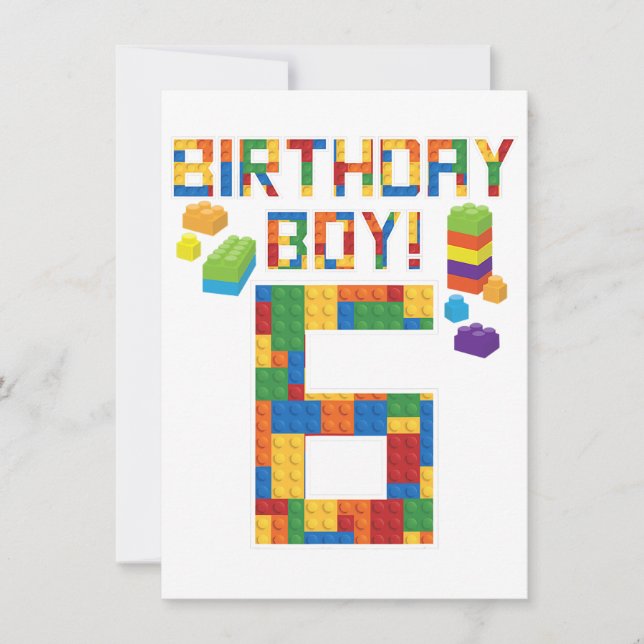 Carte Jolie 6e anniversaire Cadeau 6 ans Bâtiment de l'é (Devant)