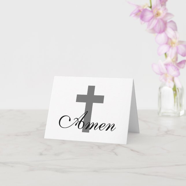 Carte jolie AMEN avec CROSS | (Orchidée)