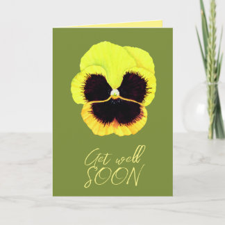 Carte Jolie aquarelle Fleur Jaune Pansie Se Bien
