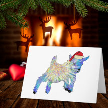 Jolie chèvre de Noël, art coloré d'animaux de ferm