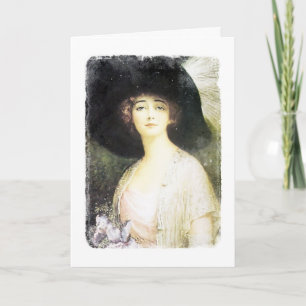Carte Jolie Dame Circa 1910 Art numérique