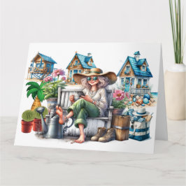 Carte Jolie Dame Senior - Voir À L'Intérieur -