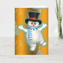 Jolie Dancing Snowman Gold Noël