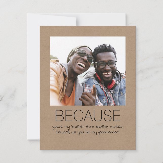 Carte Jolie Demande Simple Parrain Photo (Devant)