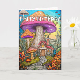 Carte Jolie Demeure Dans Une Forêt De Champignons