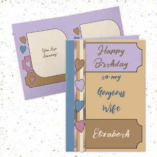 Carte Jolie extraordinaire femme marron lilas anniversai