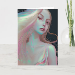 Carte Jolie femme mystique avec la peau de Pearlescent