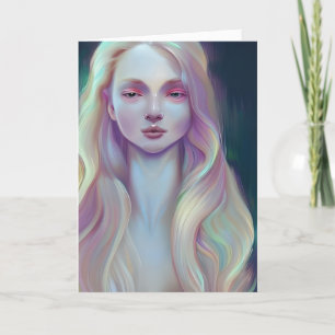 Carte Jolie femme mystique avec la peau de Pearlescent