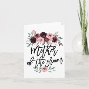 Carte Jolie Fête des mariées Mariage Fleur Design Mère D