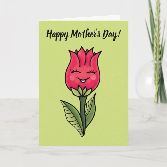 Carte Jolie Fête des Mères Fleur (Devant)