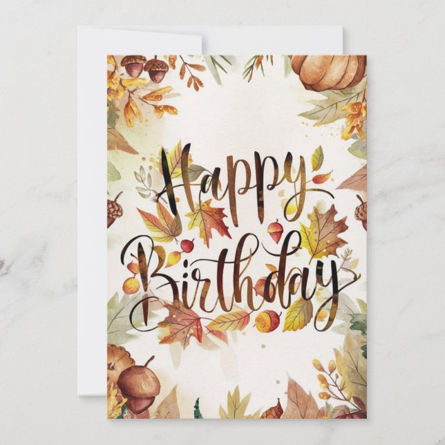 Carte Jolie feuille d'érable automne automne heureux ann (Devant)