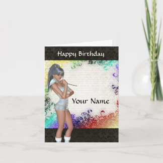 Carte Jolie fille avec l'anniversaire de lily