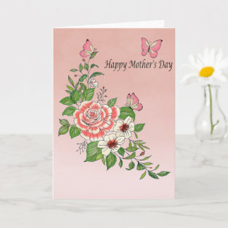 Carte Jolie Fleur Aquarelle Bonne Fête Des Mères 