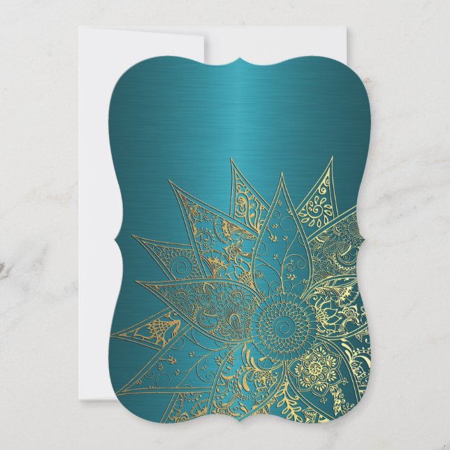 Carte Jolie fleur henné dessin à la main (Devant)