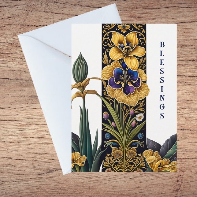 Carte Jolie Fleur Jaune Baptême Félicitations (Créateur téléchargé)