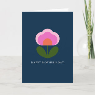 Carte Jolie fleur scandinave éditable pour la fête des m