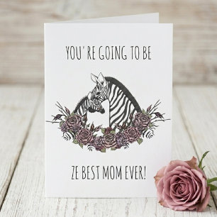 Carte Jolie future maman zèbre Félicitations pour ta gro