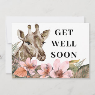 Carte Jolie Giraffe Or Floral Obtenez Bien