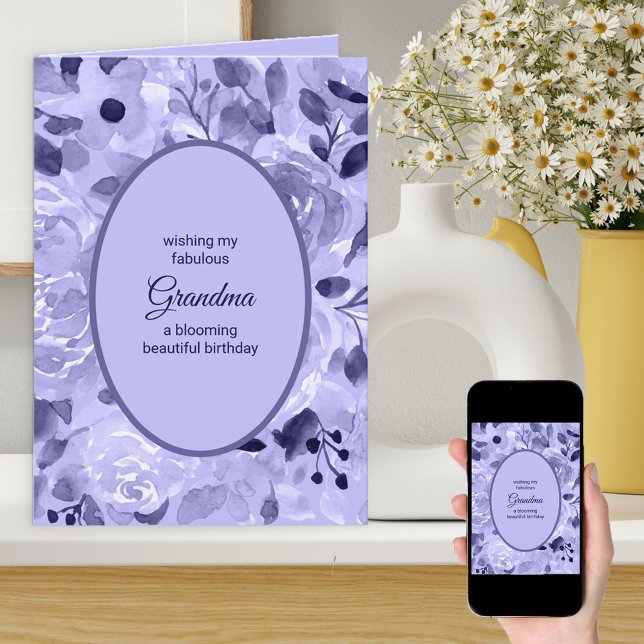 Carte Jolie Lavande Florale Personnalisée Anniversaire (Créateur téléchargé)